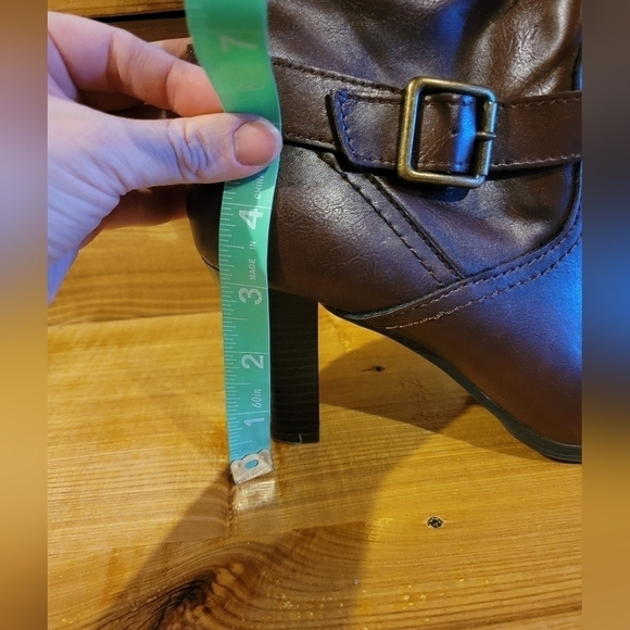 Arizona Jeans women's brown mid-calf heeled side zip boots 7.5 - Picture 11 of 12